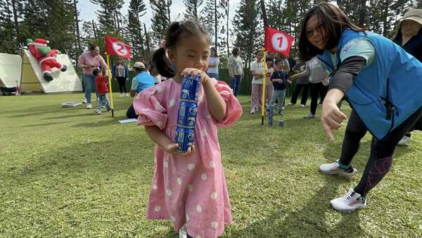 罐罐相連趣味競賽：活動難度不是依照大人角度來論定（南勝企業家庭日活動）