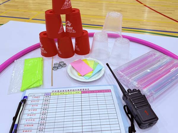 上午競賽活動完成各項道具準備(我們連對講機都有) 上午競賽活動完成各項道具準備(我們連對講機都有)