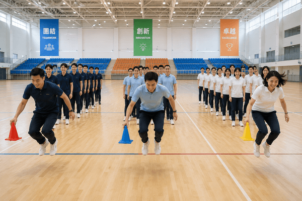 立定跳遠趣味競賽：考驗個人彈性與團隊合作