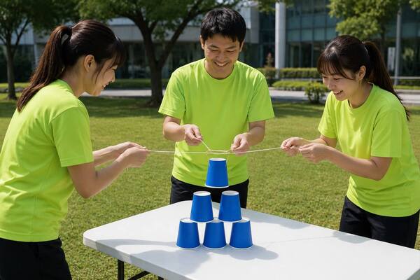 疊金字塔團康遊戲：發揮團隊合作精神